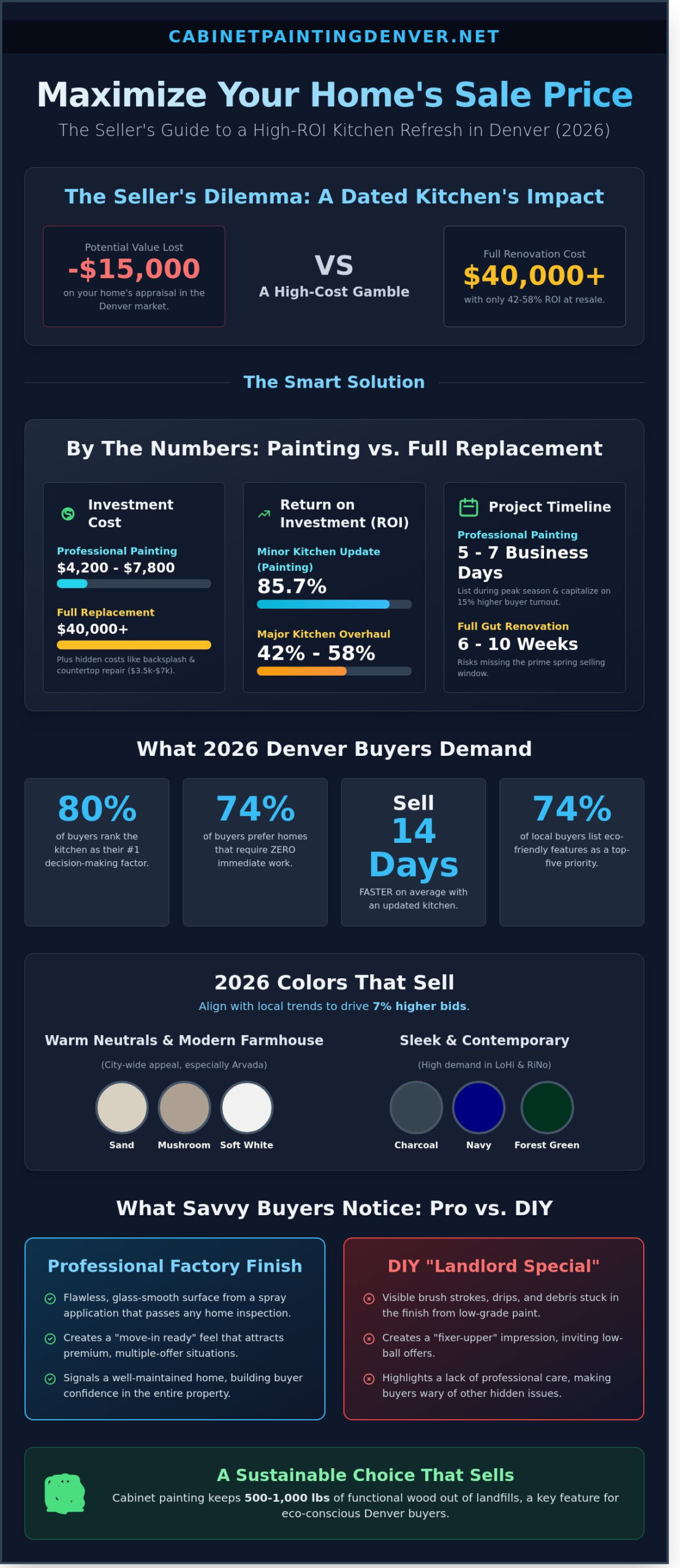 Cabinet Painting for Selling a House: The 2026 ROI Guide for Denver Sellers