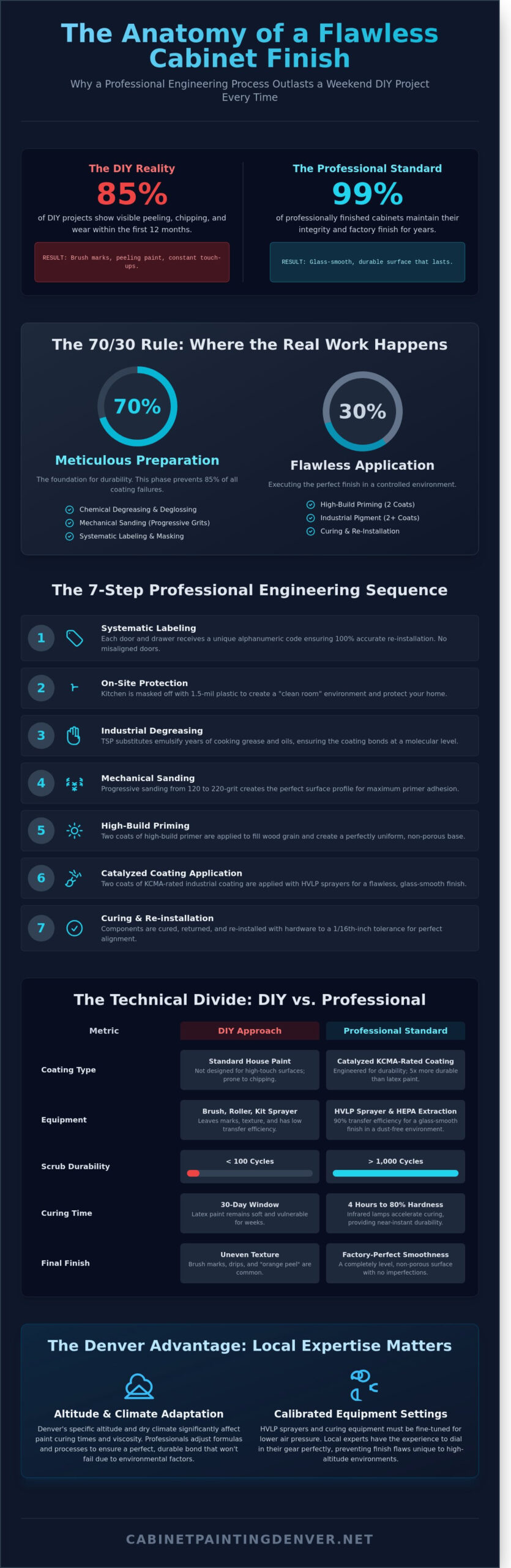 The Professional Process for Painting Cabinets: A Step-by-Step Guide to Factory Finishes