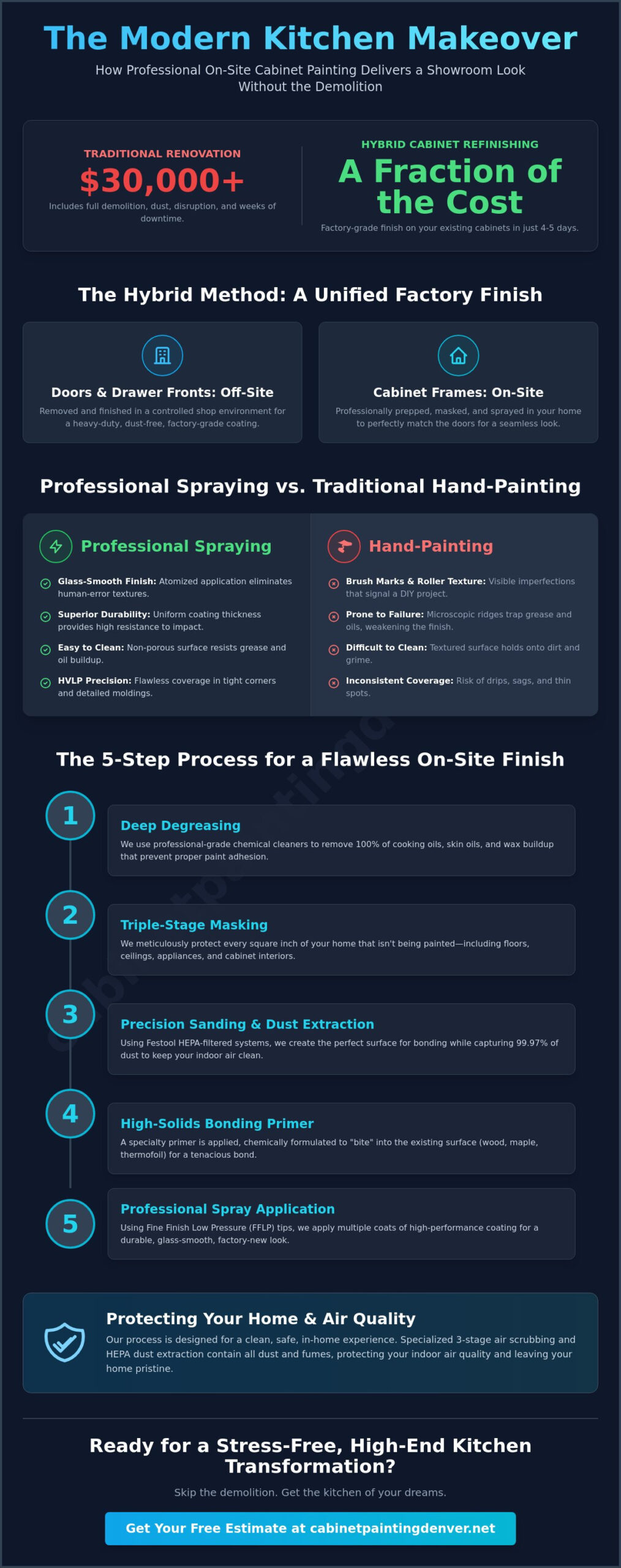 On-Site Cabinet Frame Painting: The Secret to a Factory-Quality Kitchen Finish