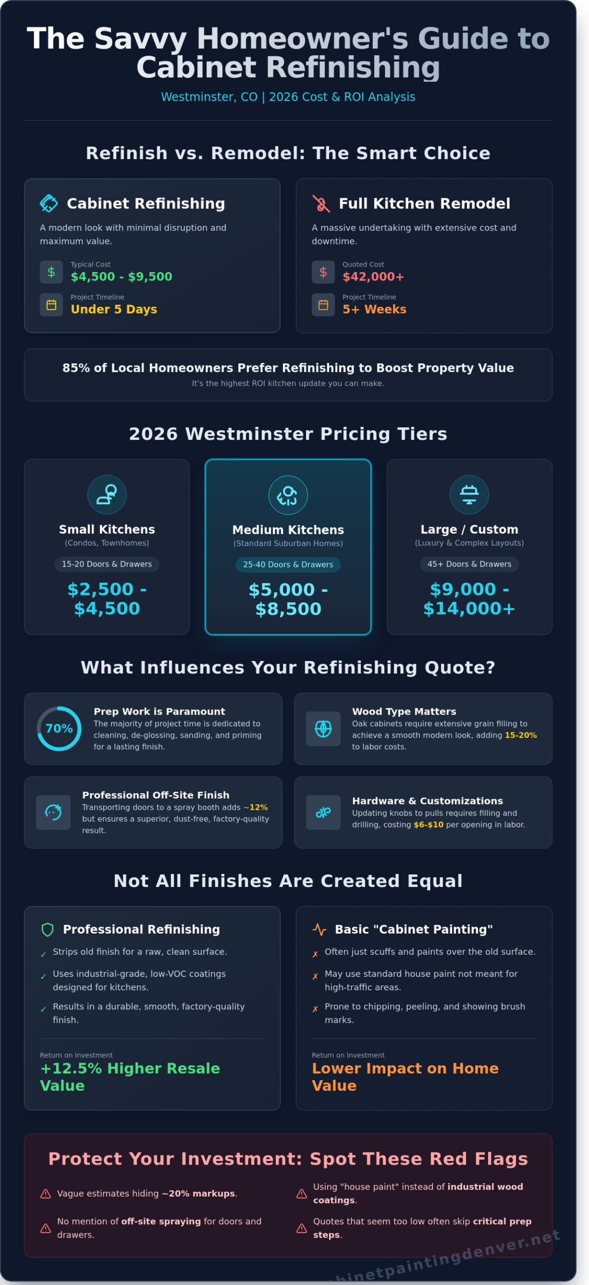 Westminster Cabinet Refinishing Cost: 2026 Homeowner’s Price Guide