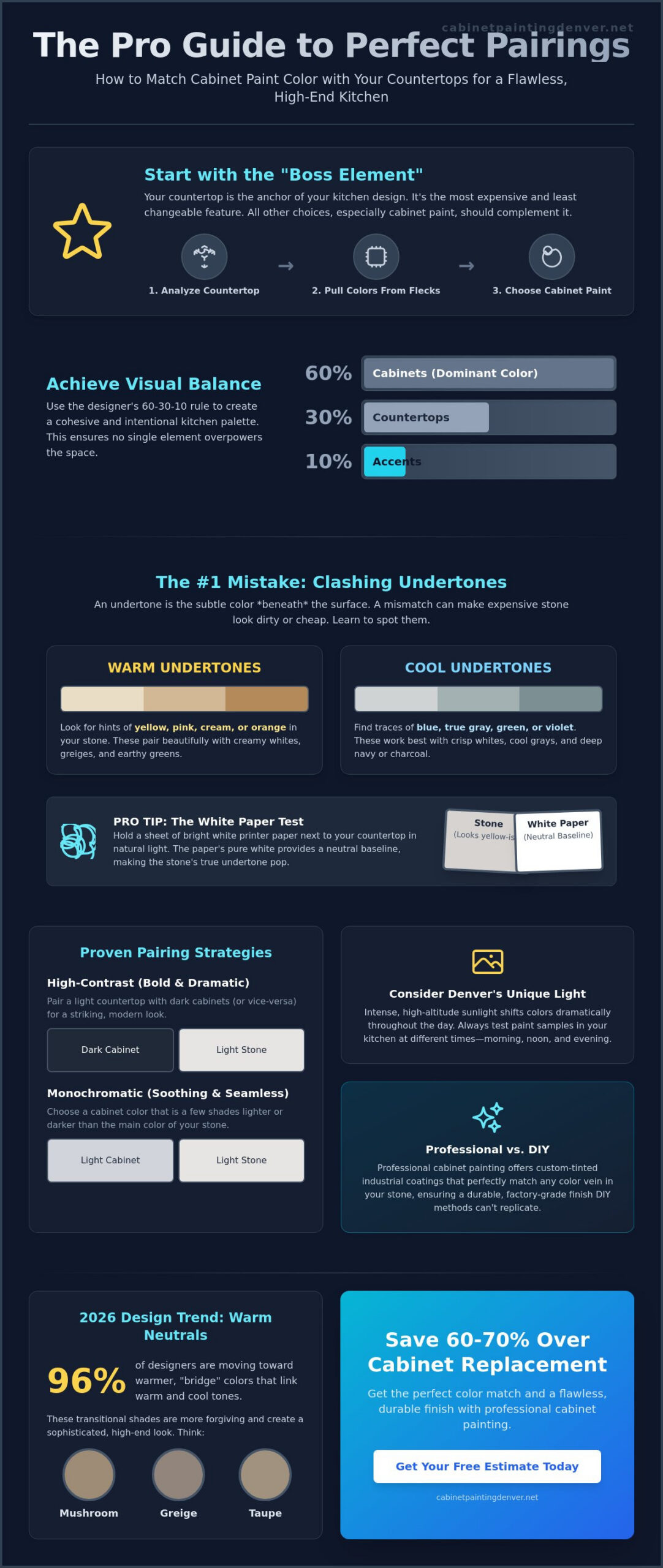 How to Match Cabinet Color with Countertops: A 2026 Design Guide