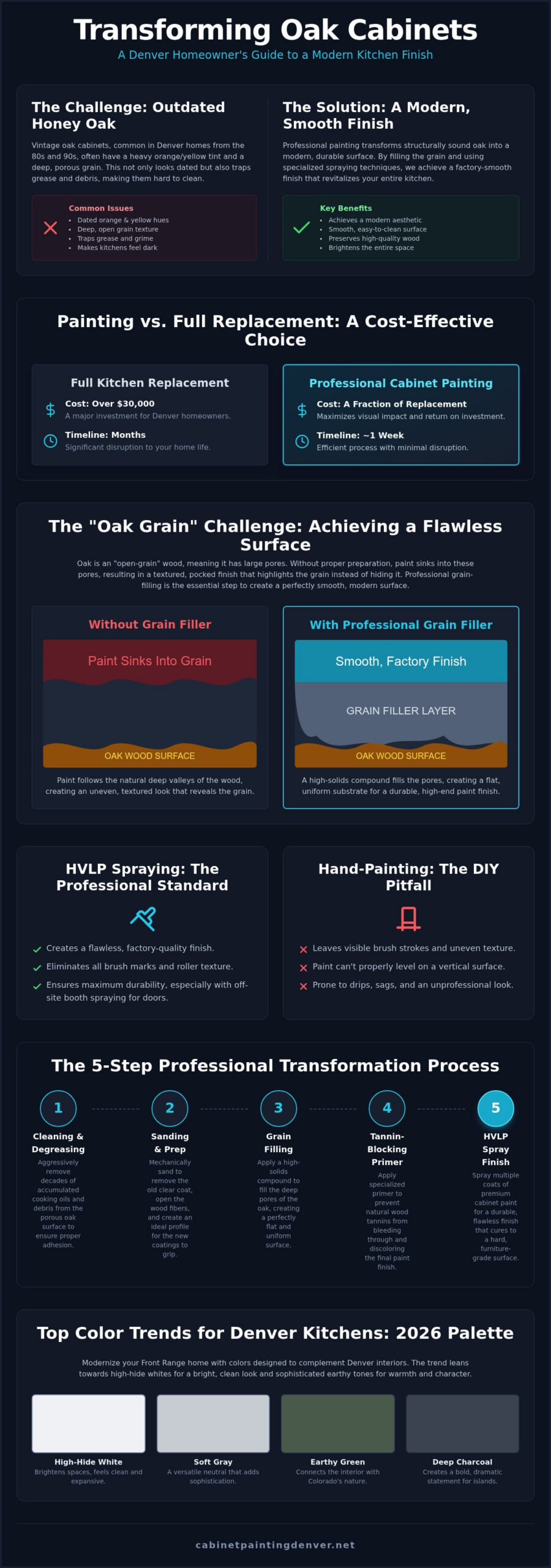 Painting Oak Cabinets in Denver: The 2026 Guide to a Grain-Free Finish